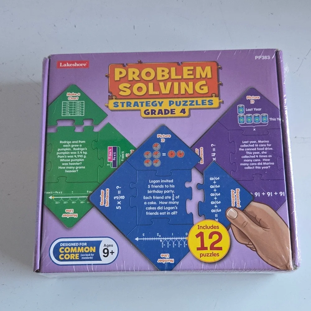Lakeshore Problem Solving Strategy Puzzles Grade 4 Common Core Math PP383 New